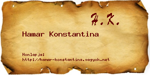 Hamar Konstantina névjegykártya
